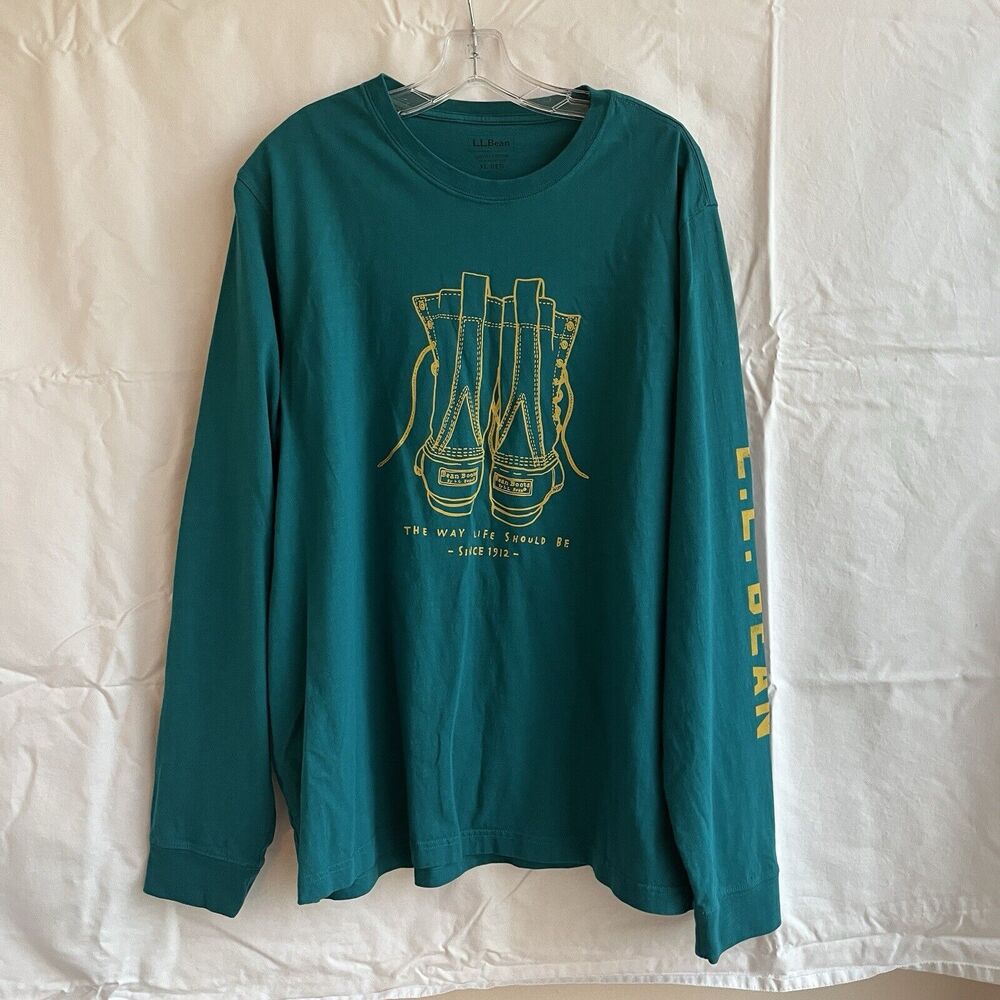 L.L. Bean "The way life should Be" long sleeve t-shirt green Size XL, comfort